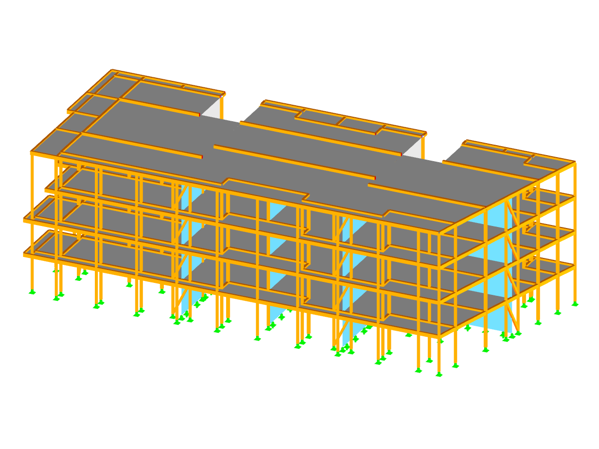 Model 000000 | Reversible 6-story building model with timber/concrete design