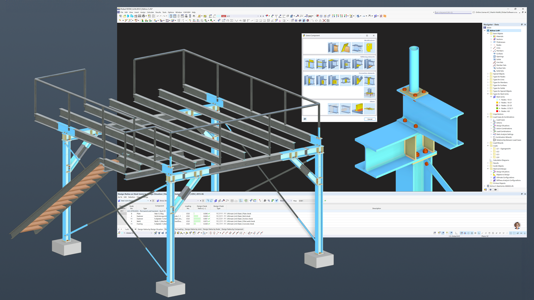 Stage Structure with Various Steel Connections