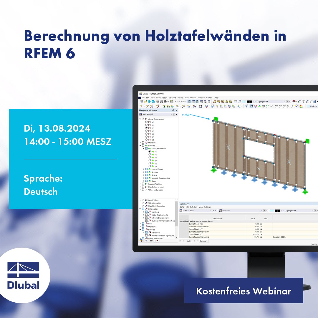 Calculation of Timber Panel Walls in RFEM 6