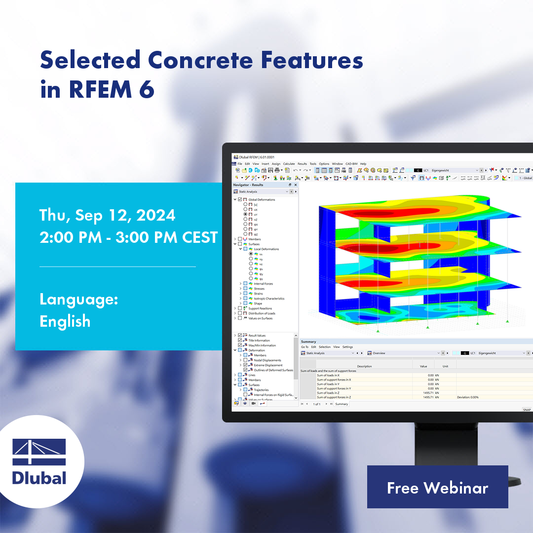 Selected Concrete Features \n in RFEM 6