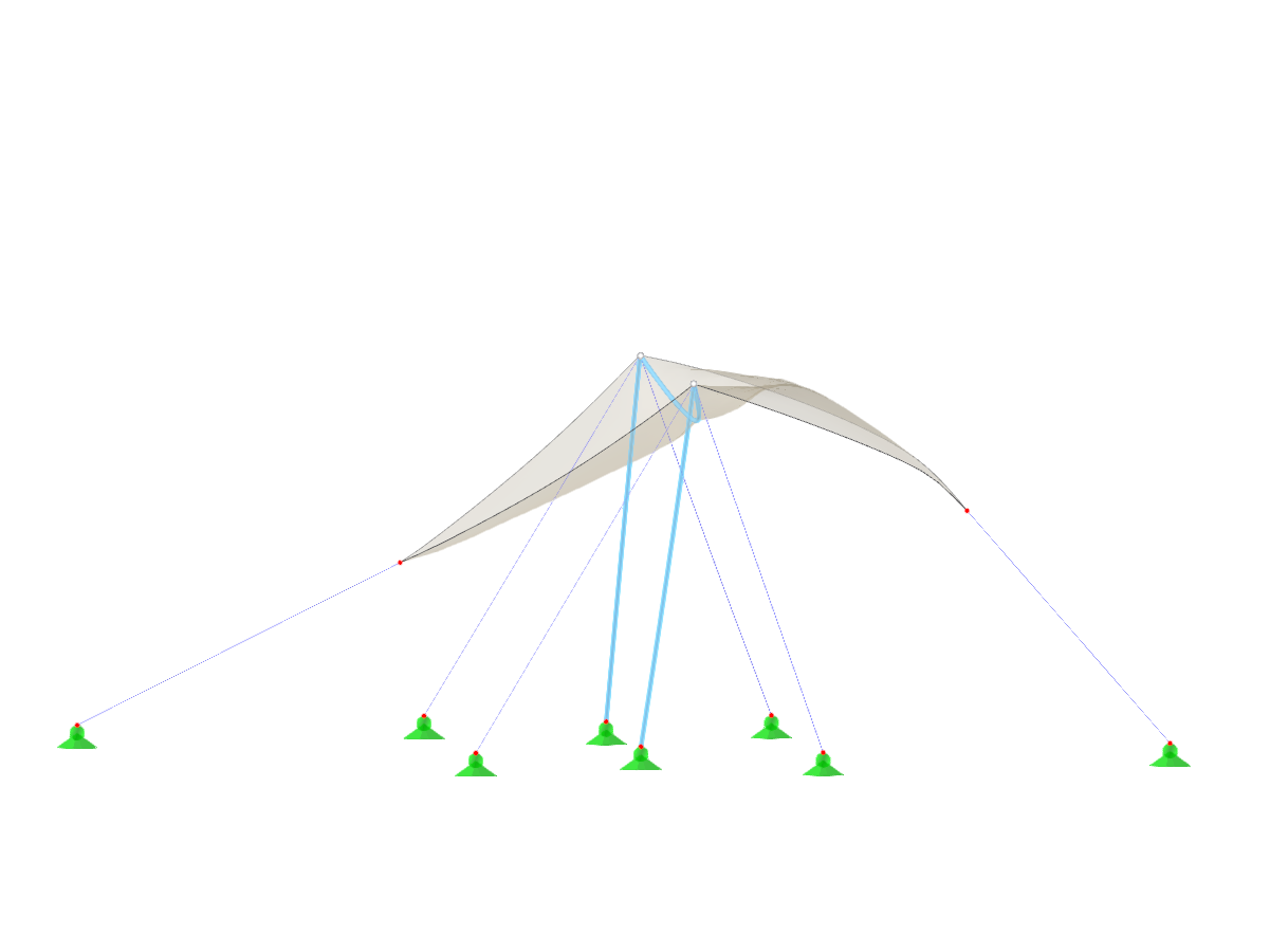 Model 004987 | Tensioned Canvas with Tent Poles and Ties