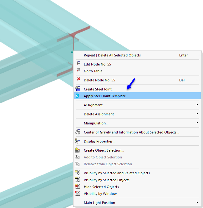 Selecting Template in Node Shortcut Menu