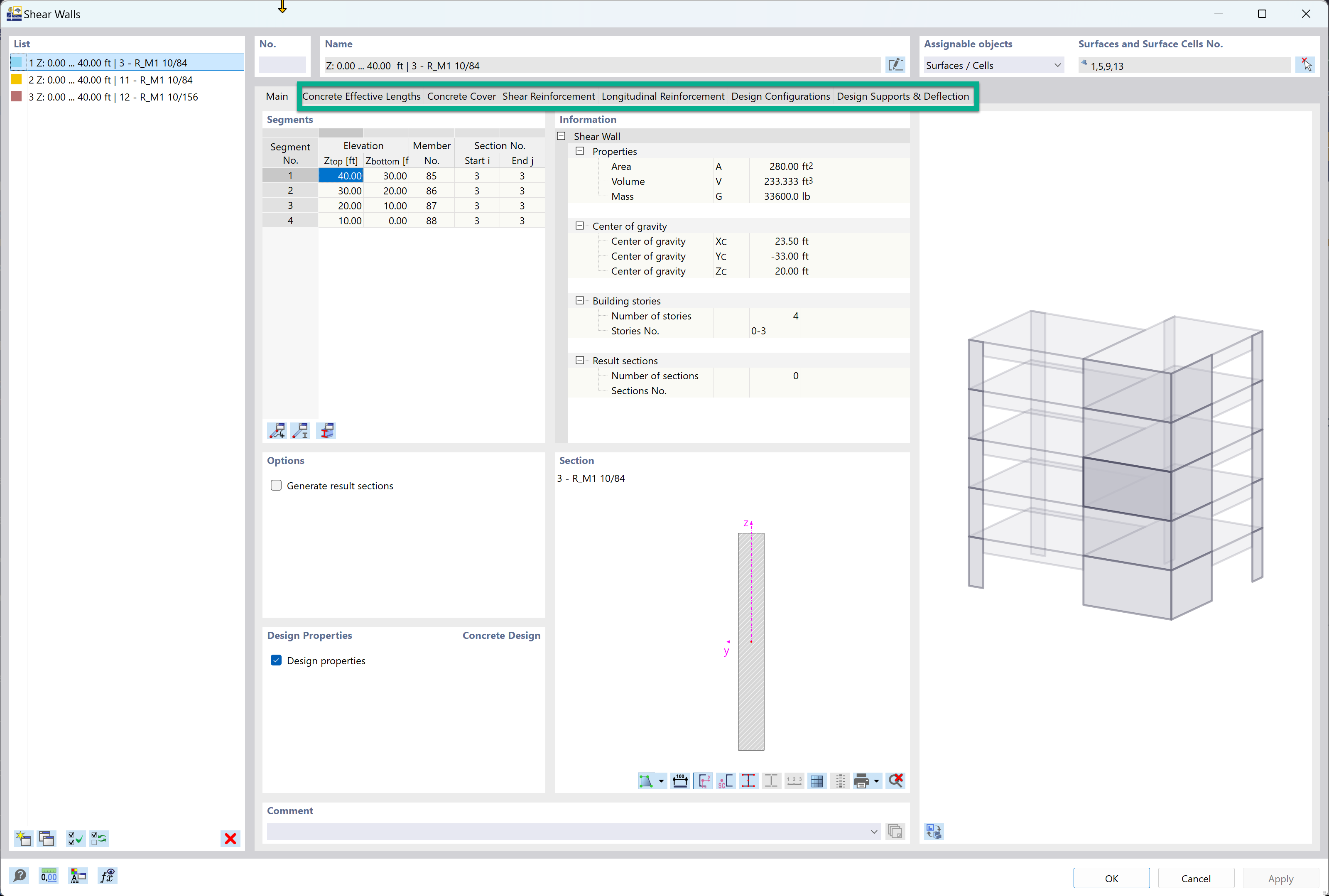 Feature 002856 | Design Properties of Shear Walls and Deep Beams