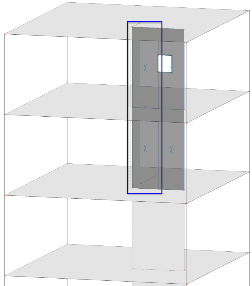 Modeling Shear Wall Consisting of Surface Cells Using Lines in Surfaces