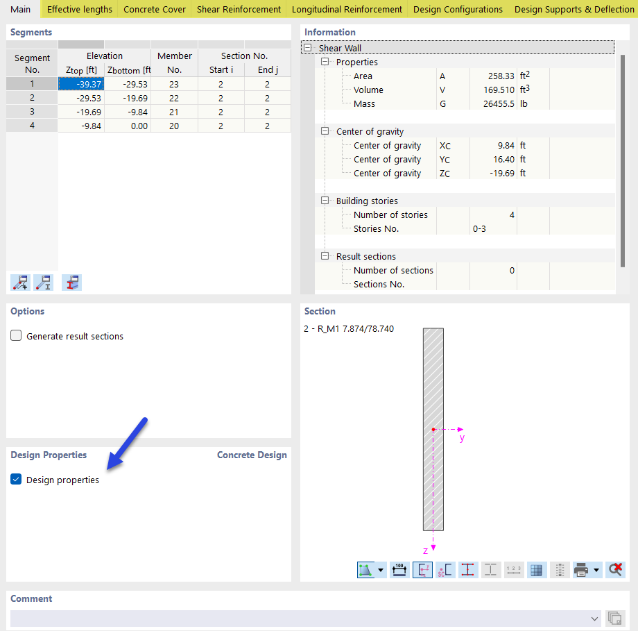 Activating Design Properties of Shear Wall