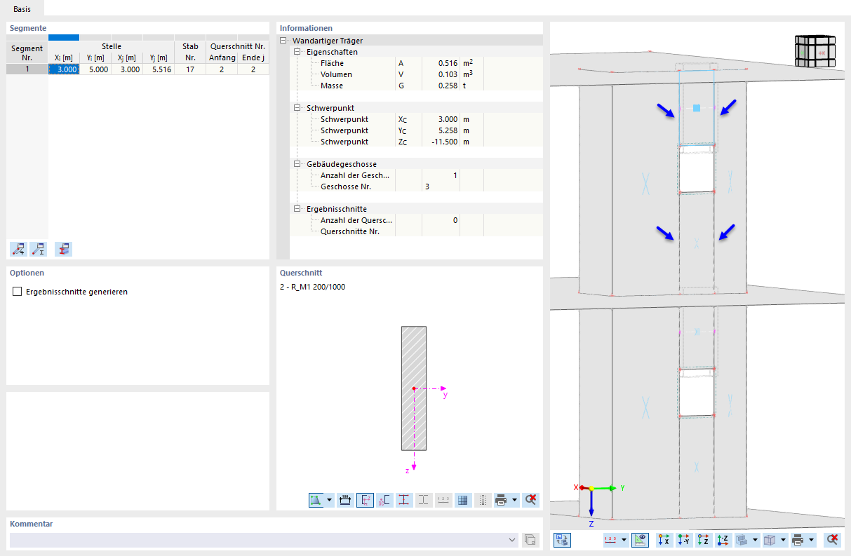 Create surface cell by internal lines for deep beam