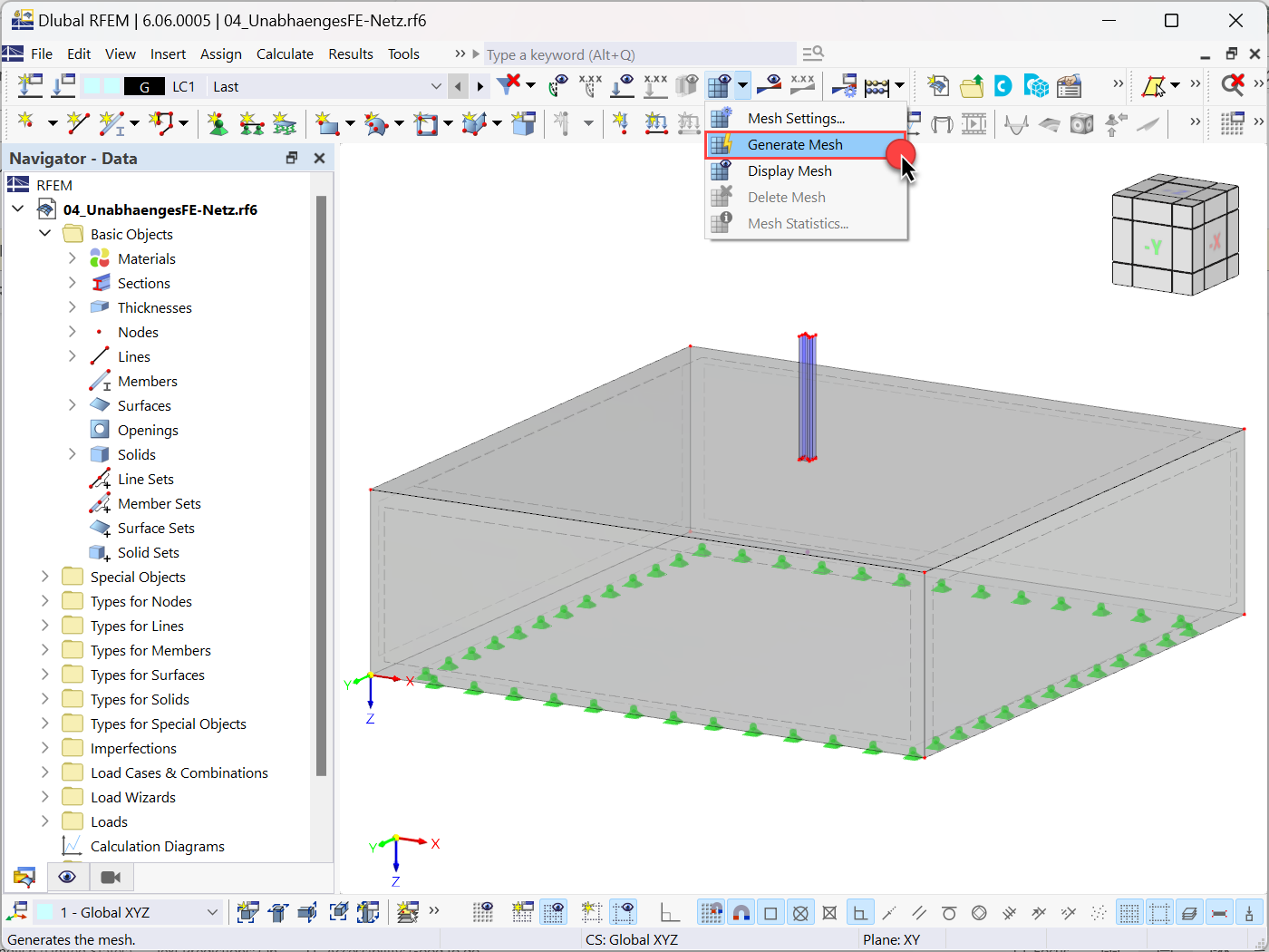 Generating Mesh in RFEM 6