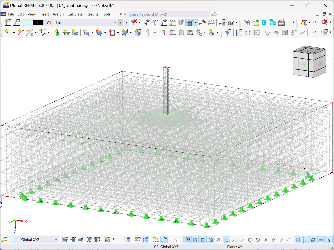 FE Mesh Generated Without Using “Independent Mesh Preferred” Function