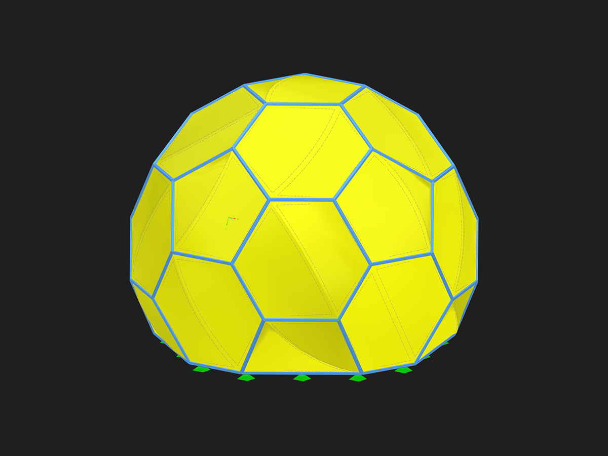 Enclosure in Form of Soccer Ball with Pneumatic Cushions