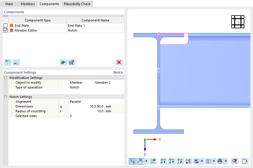 Component Settings for Member Editor