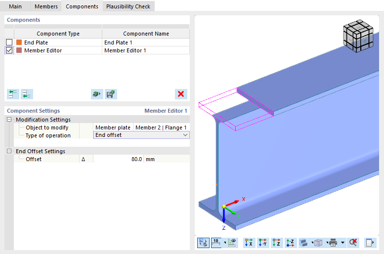 Defining End Offset for Flange