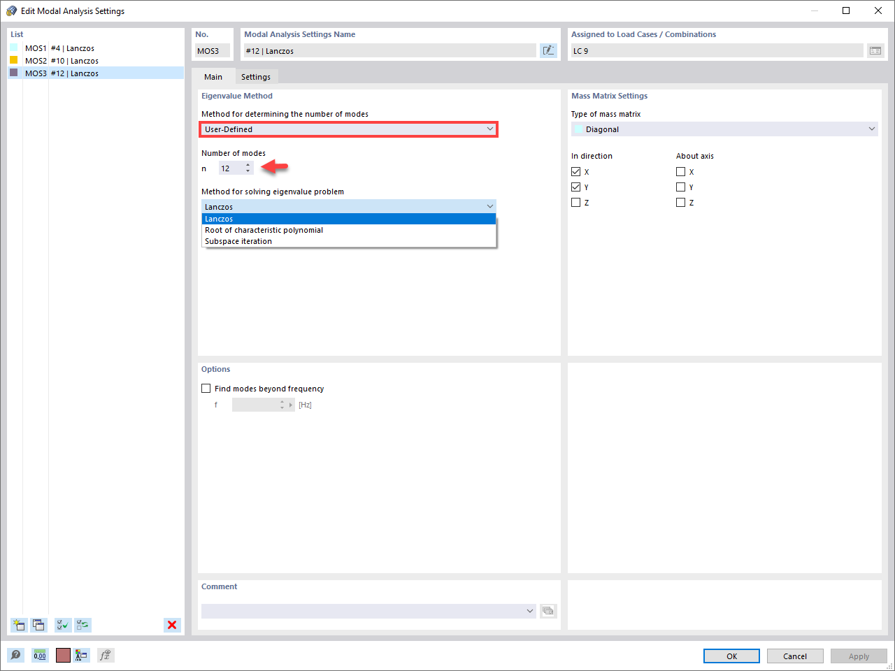 KB 001891 | Methods for Determining Number of Mode Shapes in Modal Analysis Add-on