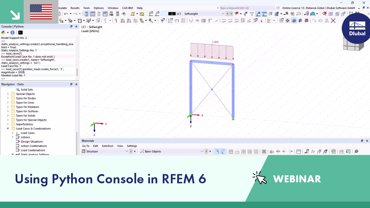 VG 005034 | WEBINAR | Using Python Console in RFEM 6