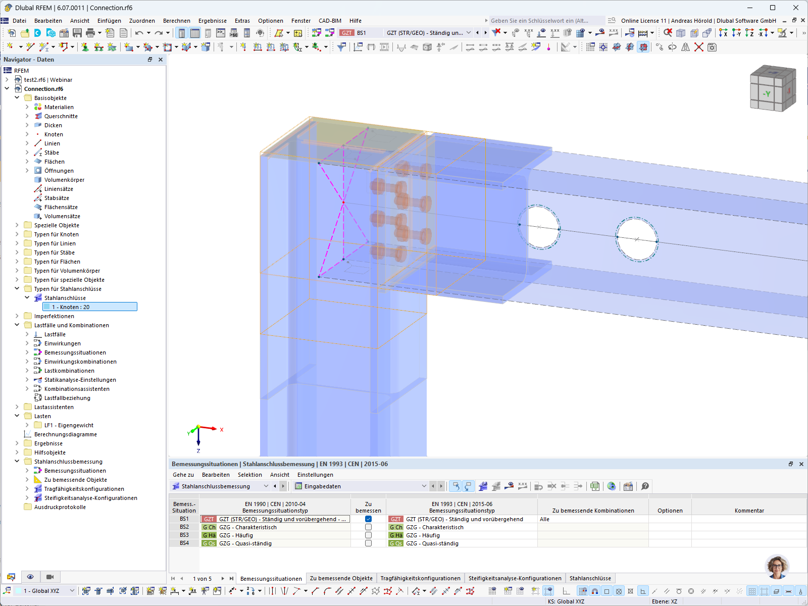 Feature 002875 | Steel connection design for "Result member" and surface models