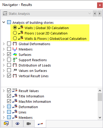 Analysis Types for Results in Navigator