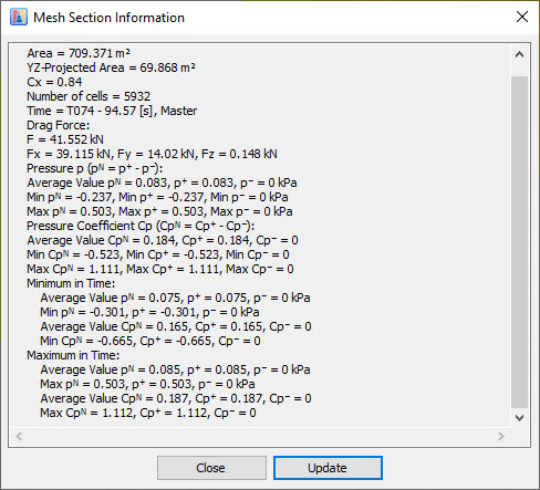 Transient Flow Extremes, Mesh Section Information