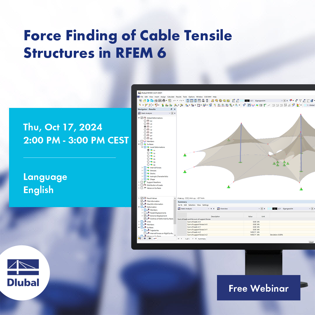 Force Finding of Cable Tensile Structures in RFEM 6