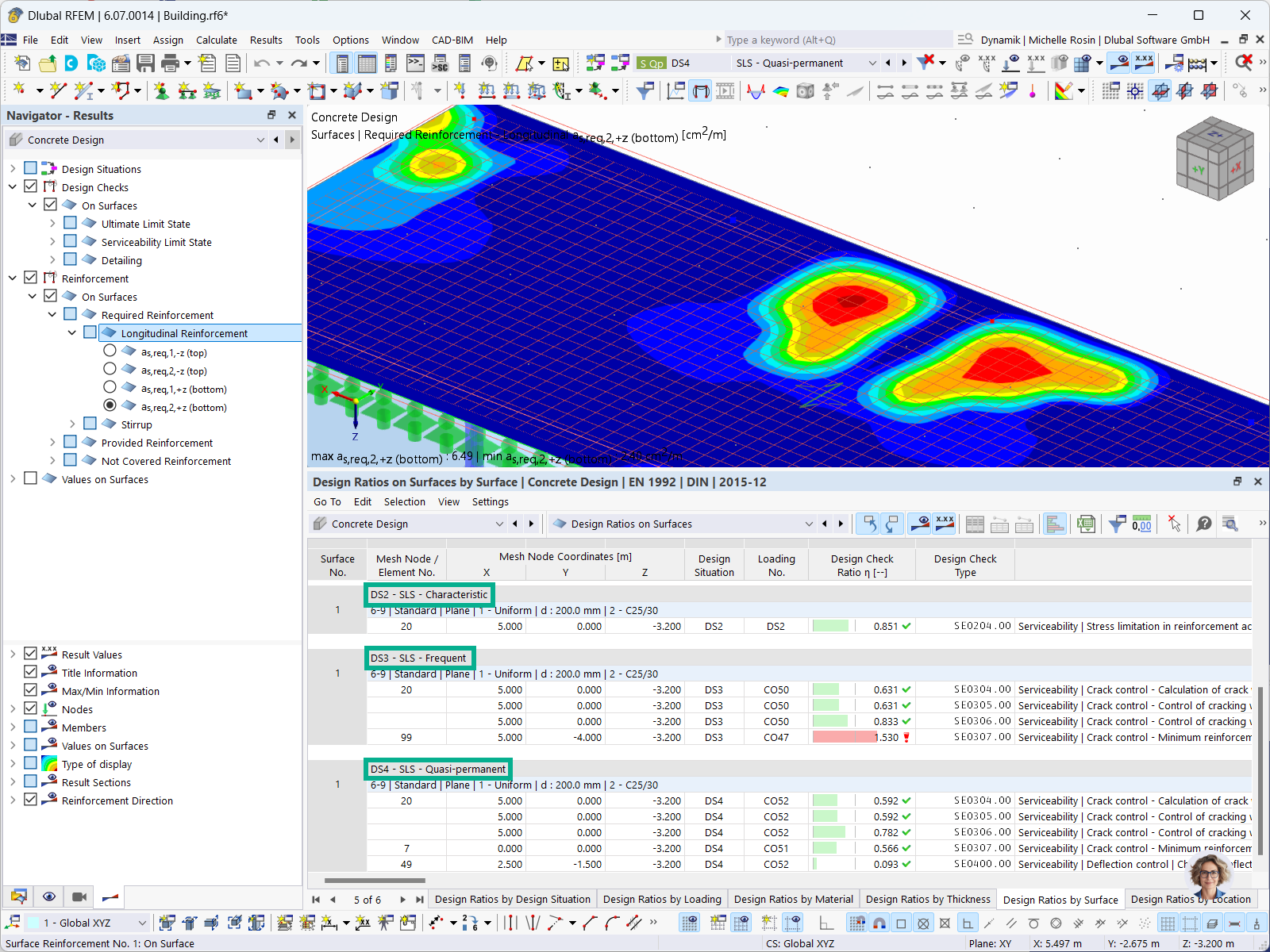 Feature 002876 | Reinforcement Results in Tables by Design Situation