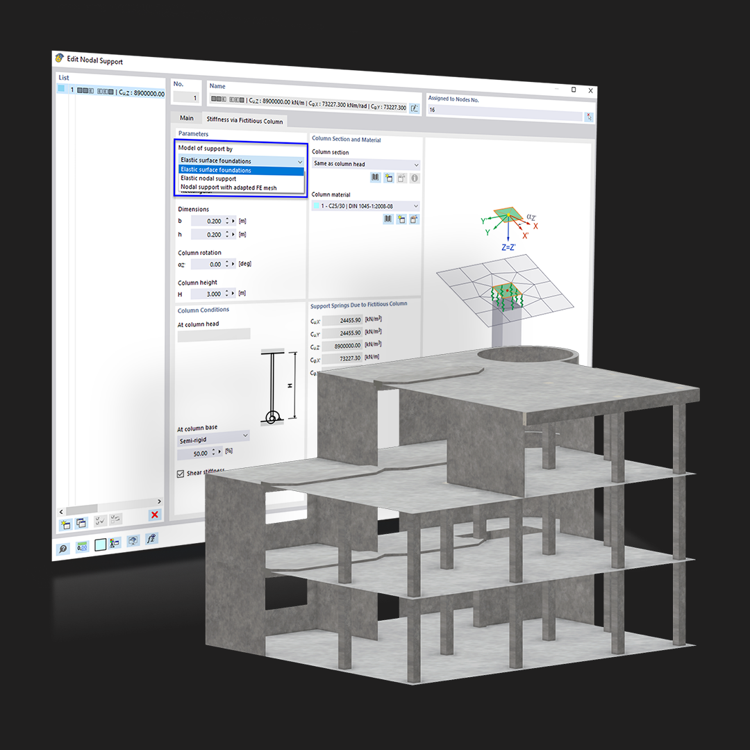 Knowledge Base Article | Stiffness of Nodal Support via Fictitious Column