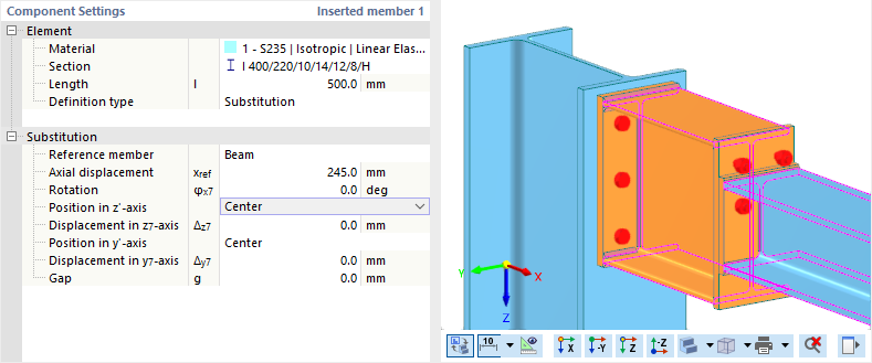 Define parameters for substitution of a member