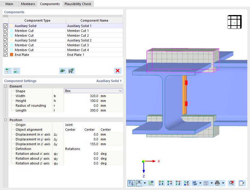 Component Settings for Auxiliary Solids