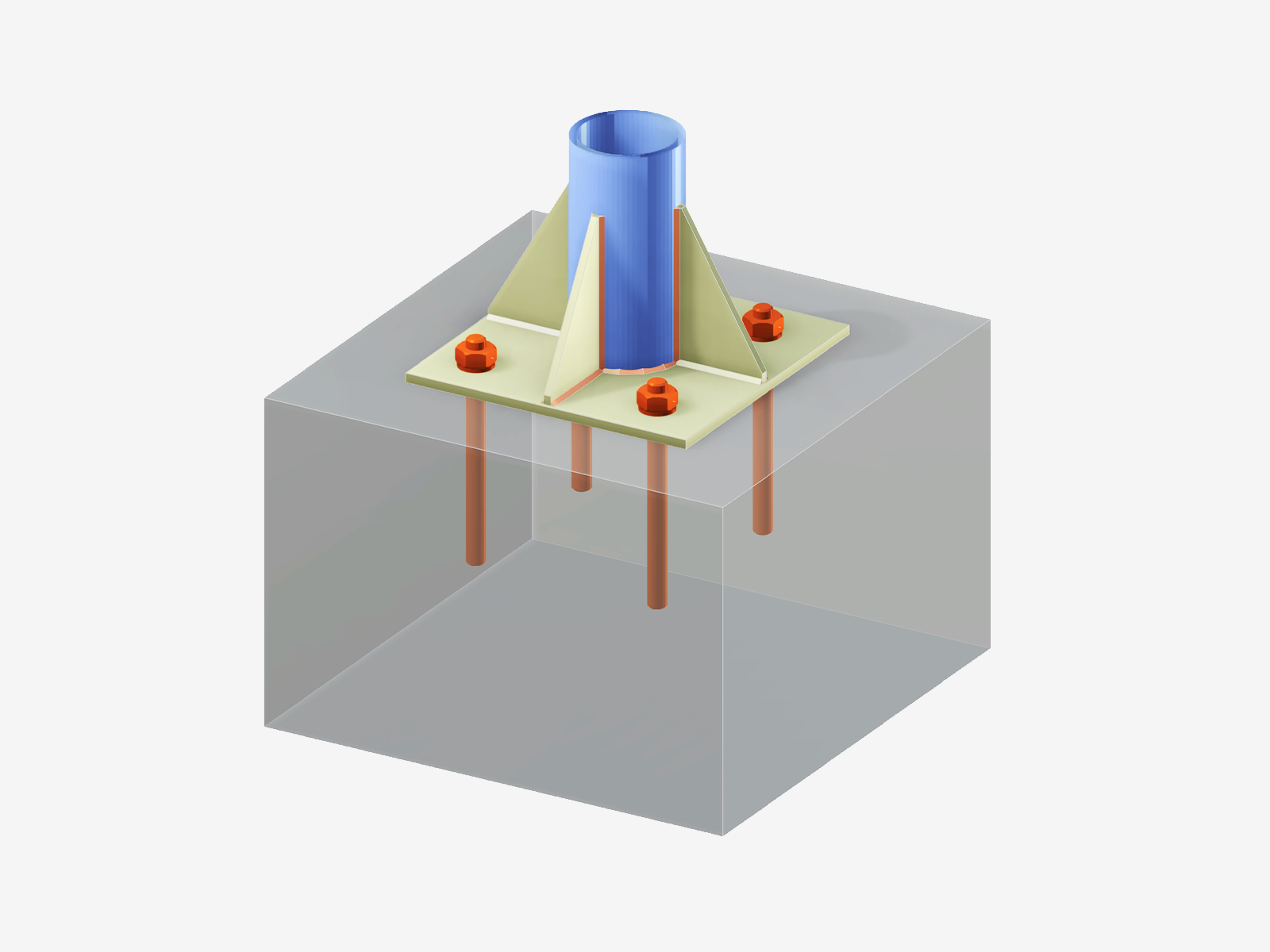 Base Plate-Concrete Block Connection