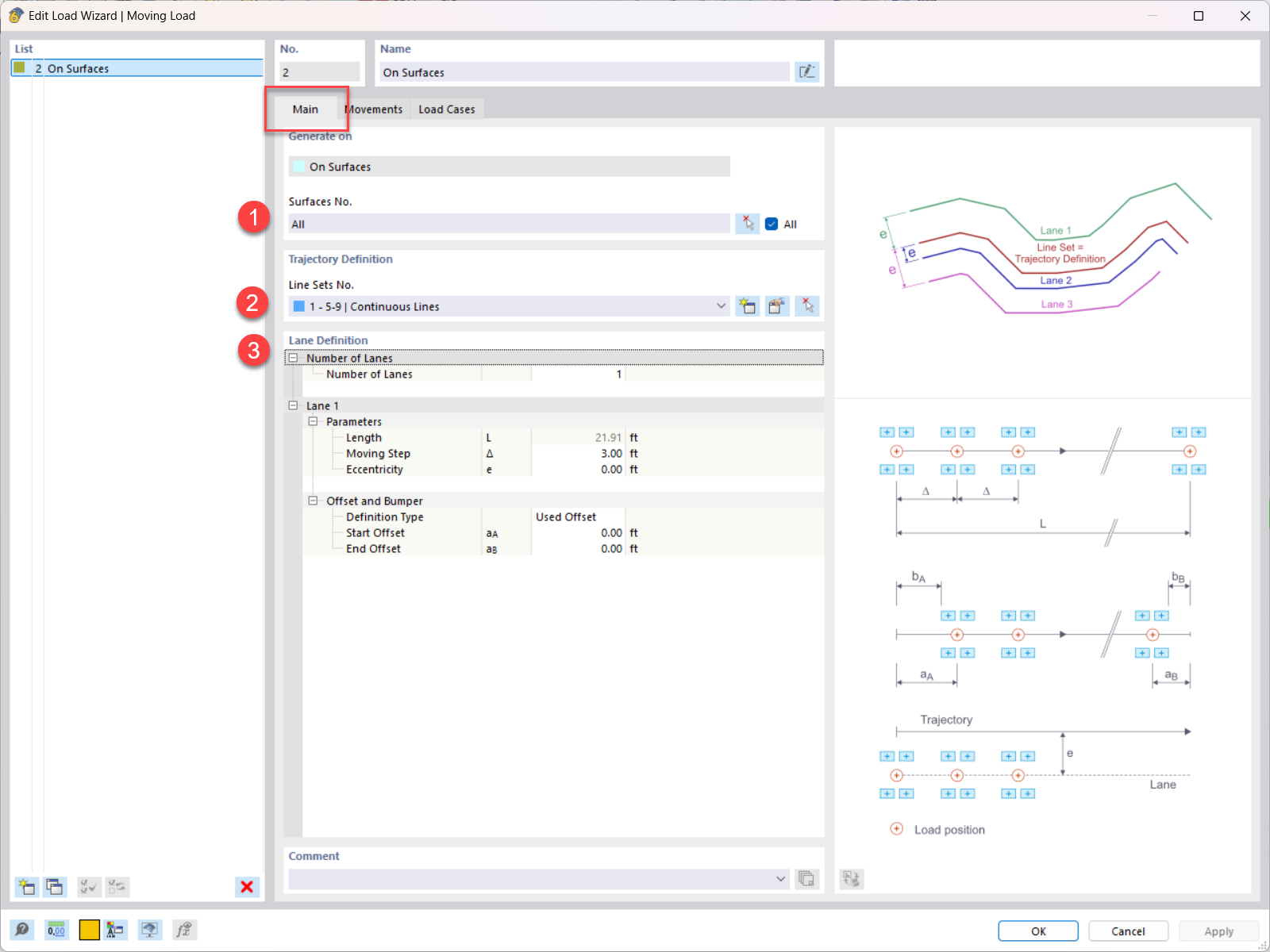 FAQ 005612 | How can I define Moving Loads in RFEM 6?