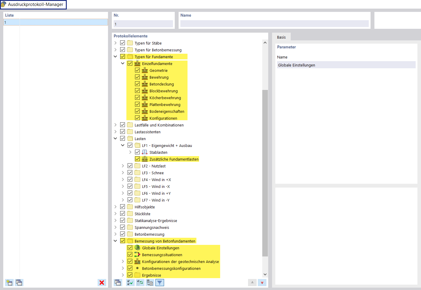 Concrete foundations | Print protocol manager with chapters for concrete foundations