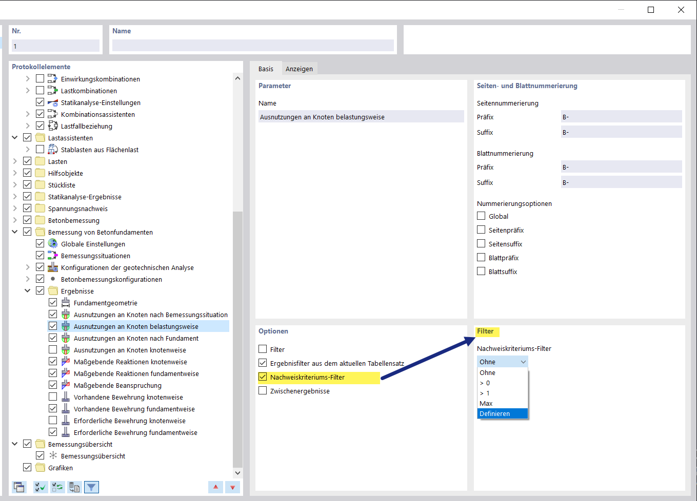 Concrete foundations | Verification criteria filter in the output protocol