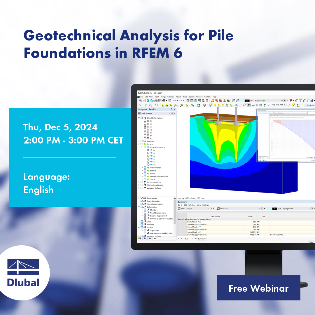 Geotechnical Analysis for Pile Foundations in RFEM 6