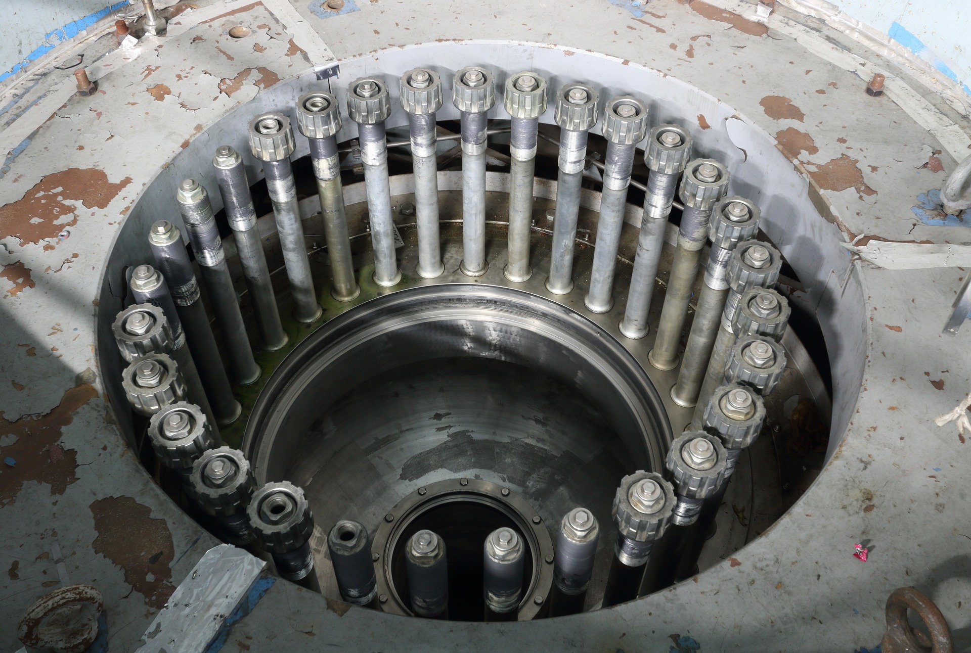 Interior view of a nuclear reactor at the decommissioned Lubmin Power Plant (Greifswald, Germany).