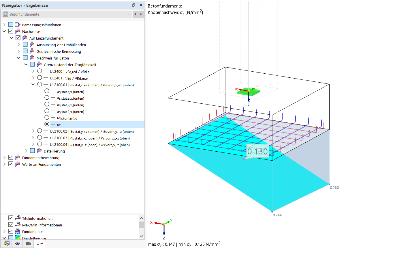 Concrete foundations | Compressive stress distribution in the soil joint