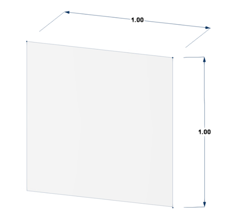 Figure 1: 2D Square Plane Dimensions (m)