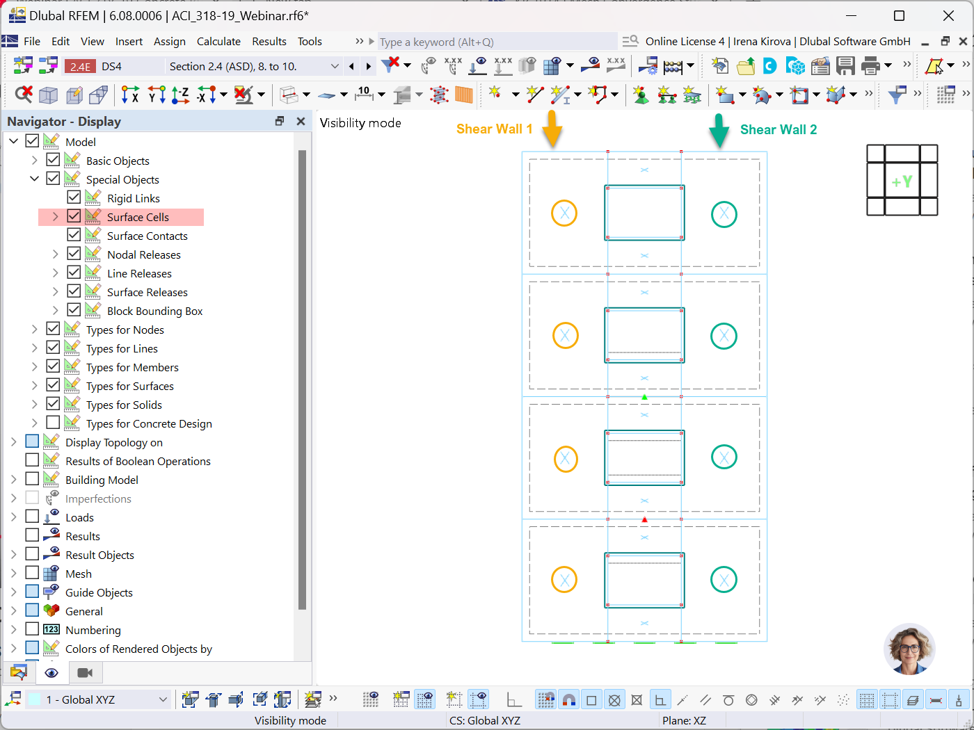 Visualization of surface cells as special objects in engineering software