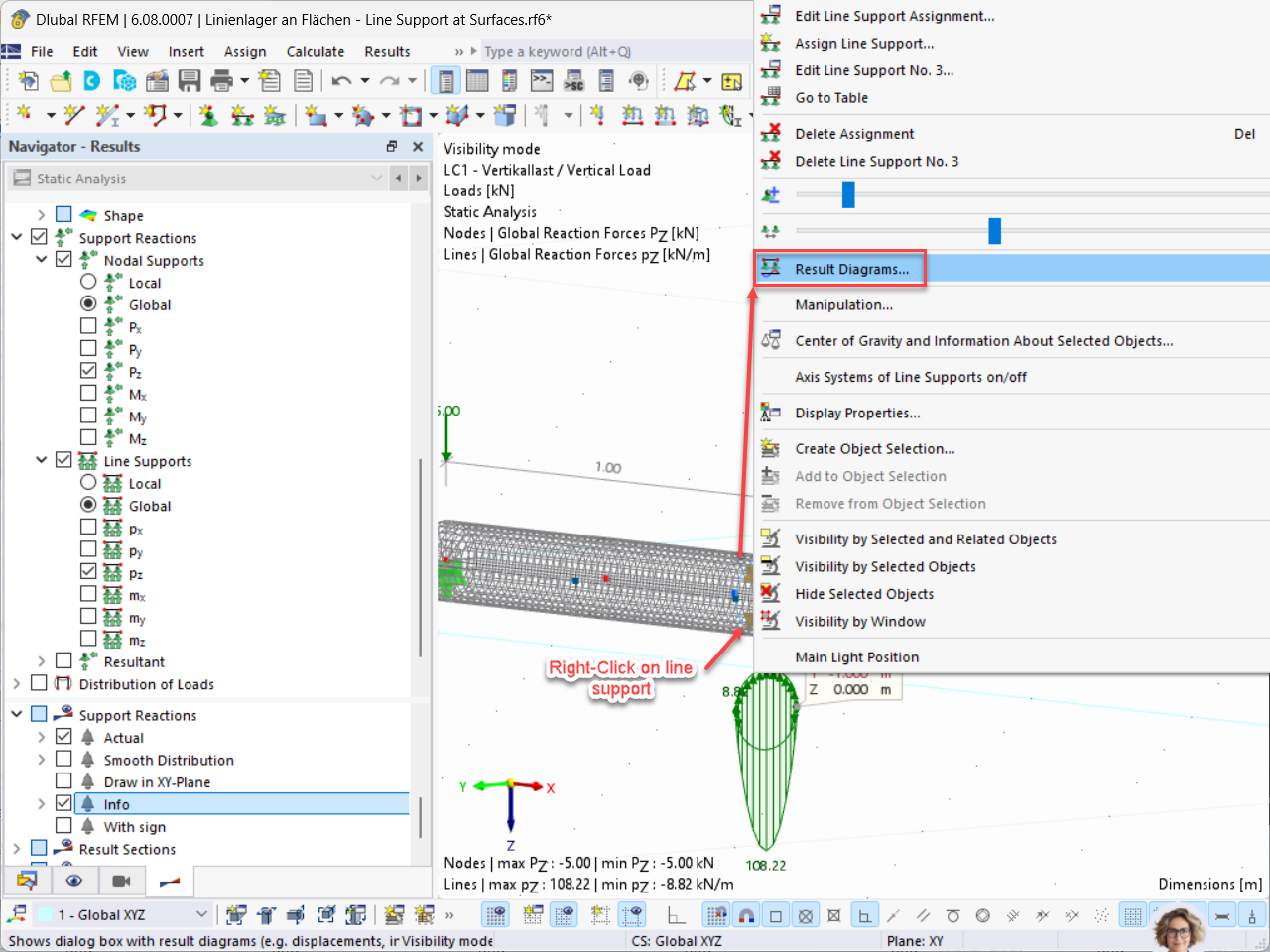 FAQ 005629 | How can I analyze support reactions on line supports of surfaces?
Are the result sections helpful?