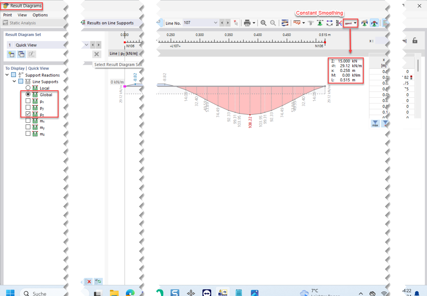 FAQ 005629 | How can I analyze support reactions on line supports of surfaces?
Are the result sections helpful?