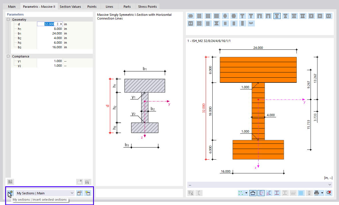 Saving Parametric Section as Preferred Cross-Section