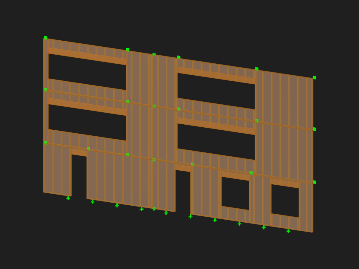 Timber Frame Facade of School Building with RFEM