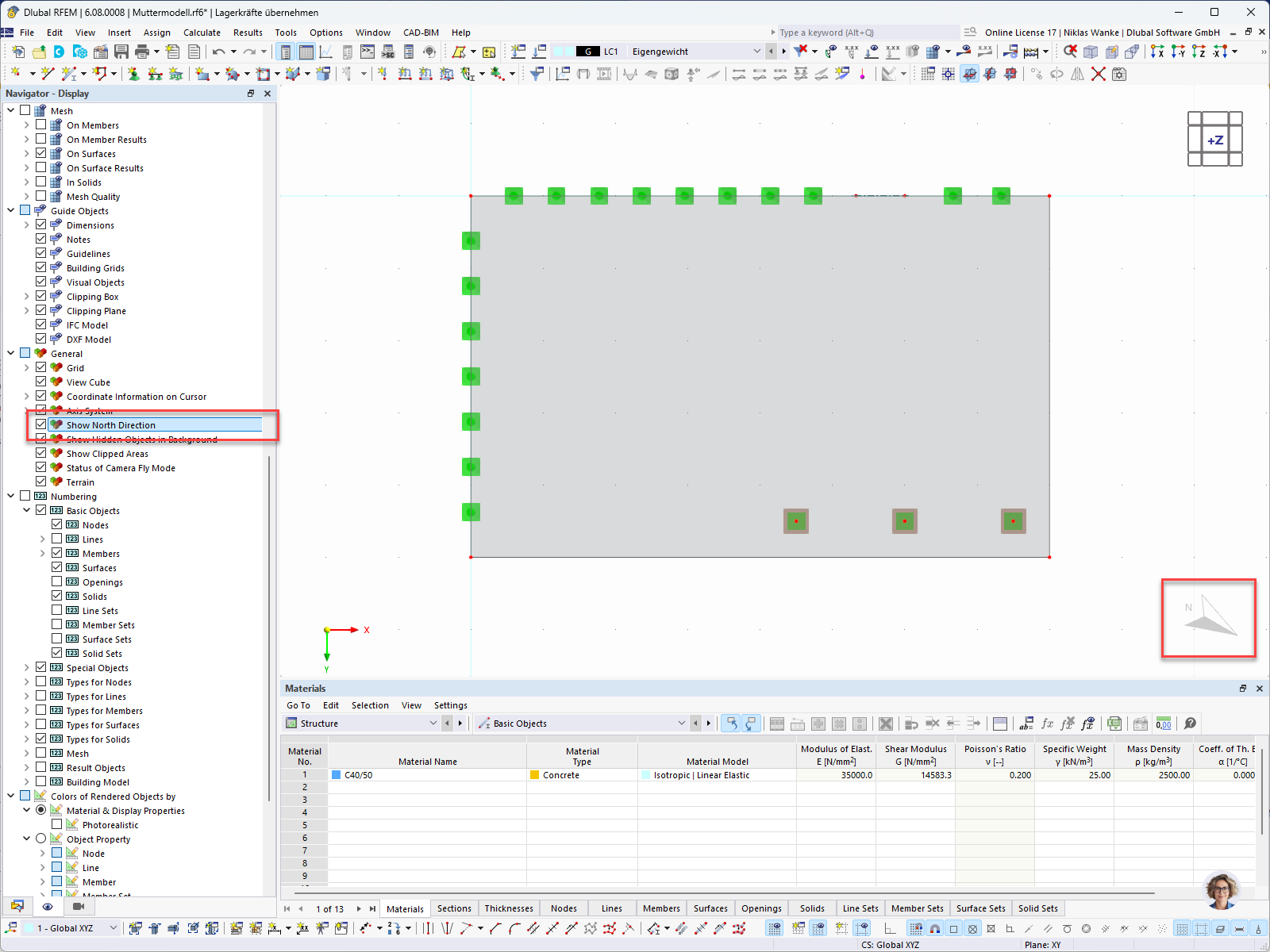 FAQ 005632 | How can I set the alignment to the north and display the north arrow in the graphic?