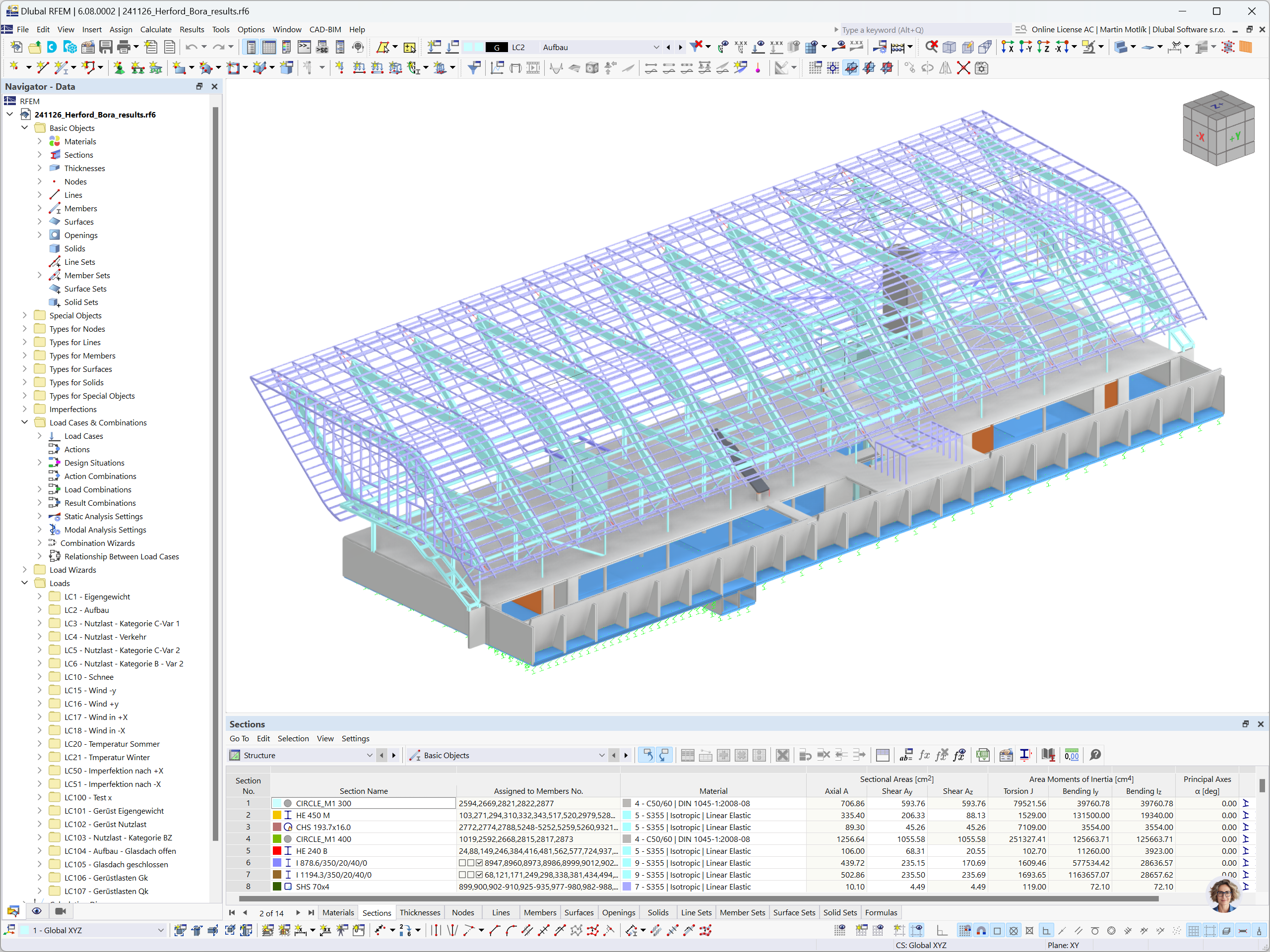 RFEM Model of BORA Flagshipstore, Herford