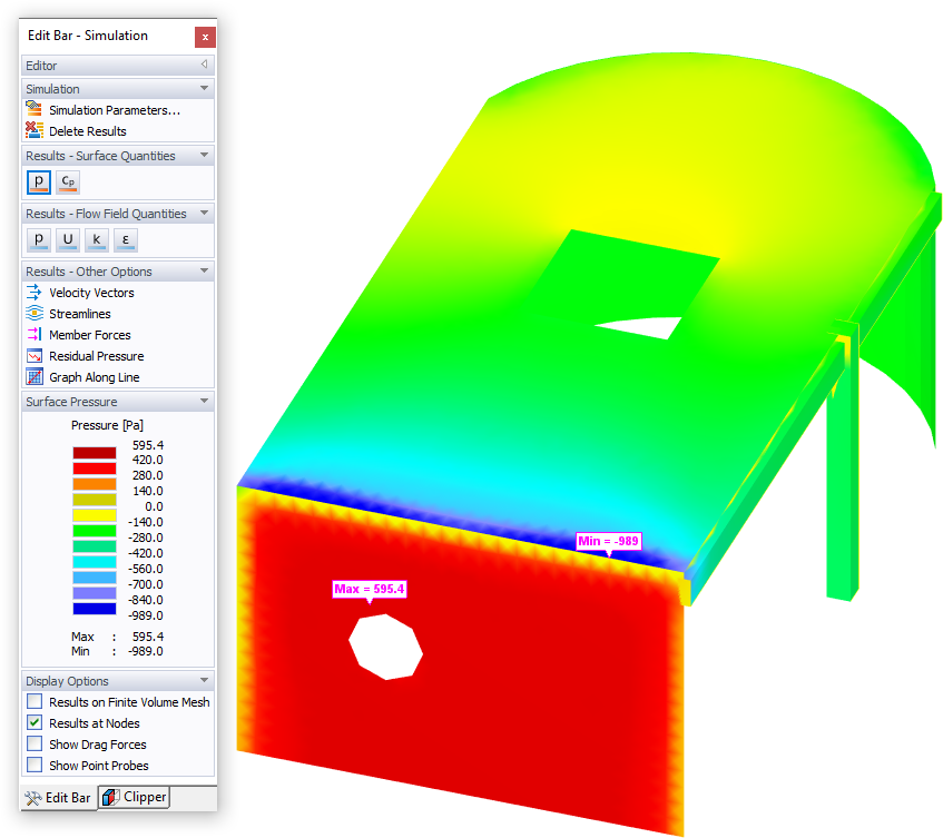 Surface Pressure Distribution on Structural Element