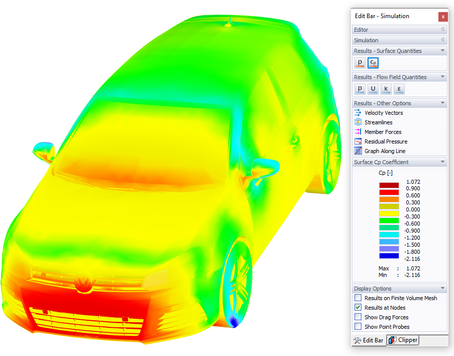 Surface Cp Coefficient Diagram in Structural Analysis