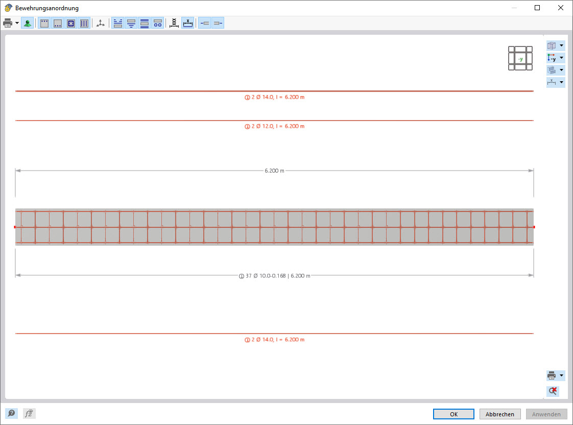 Reinforcement Layout for Analyzed Column