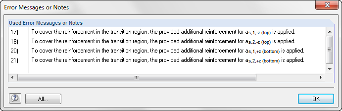 RFEM 6 | Dialog Box with Error Messages and Notes