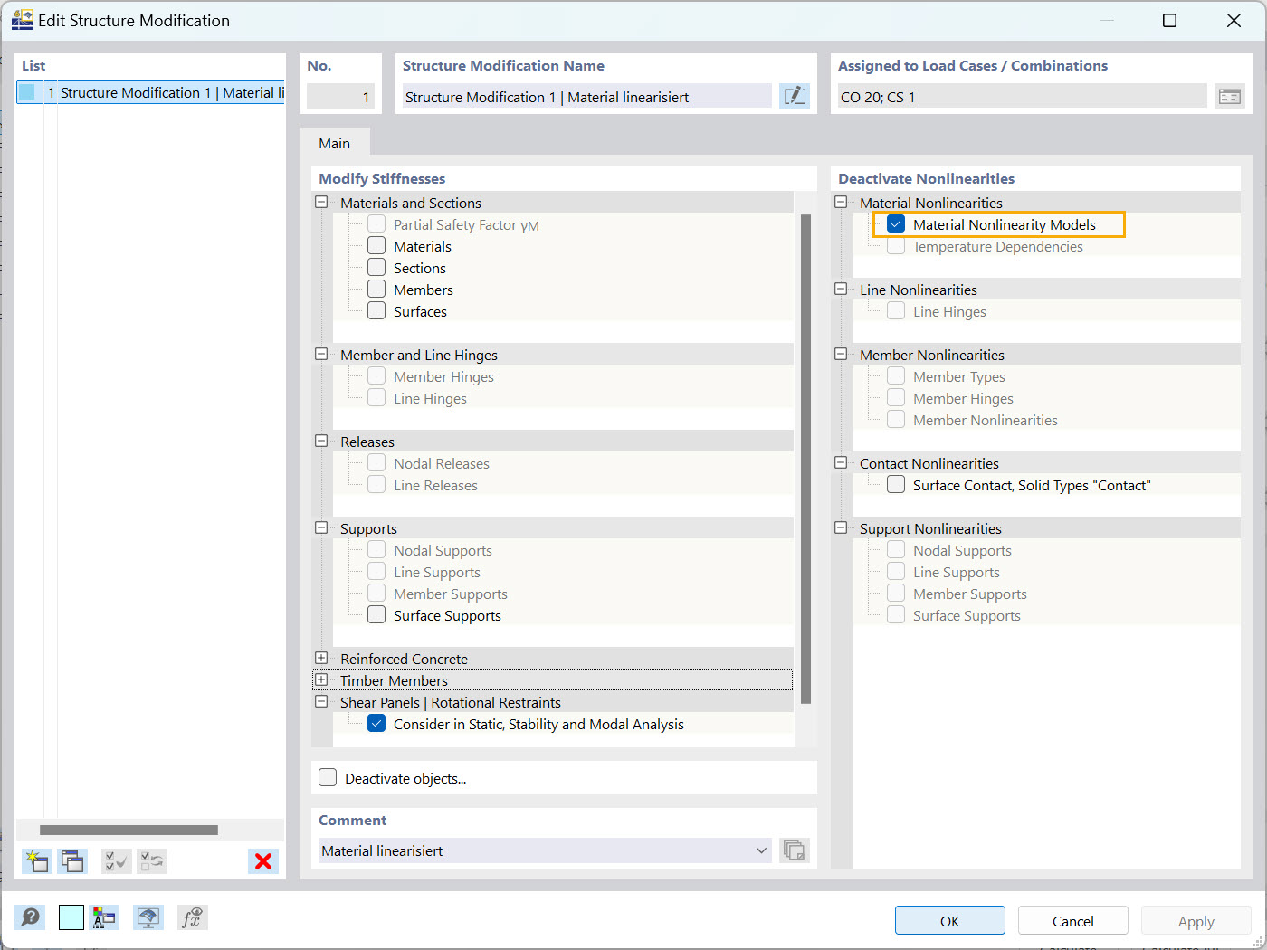 RFEM 6 structure modification during construction stage