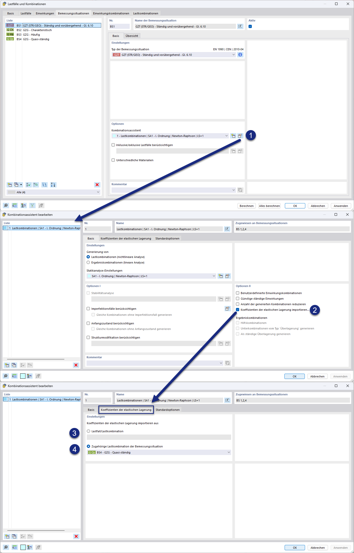 Combination wizard imports elastic support coefficients | Soil-structure interaction