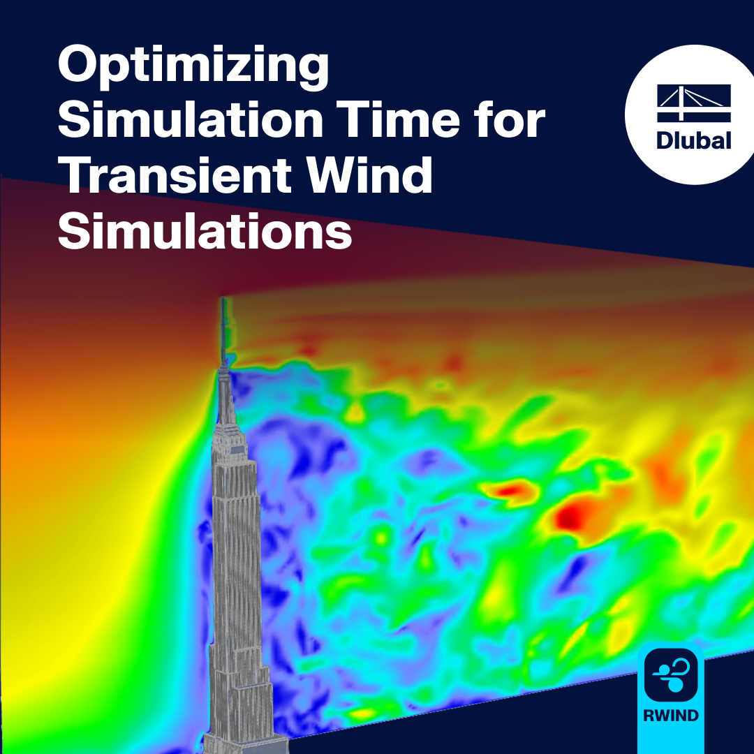 Visualization of a structure's wind load simulation with time optimization elements.