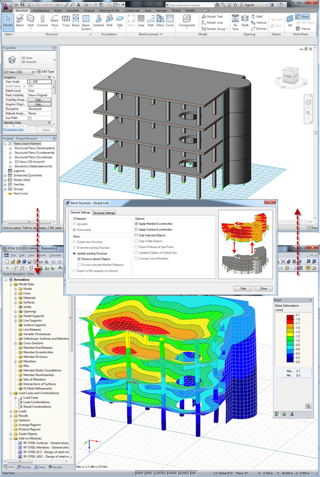 Datenaustausch zwischen Autodesk Revit Structure und RFEM