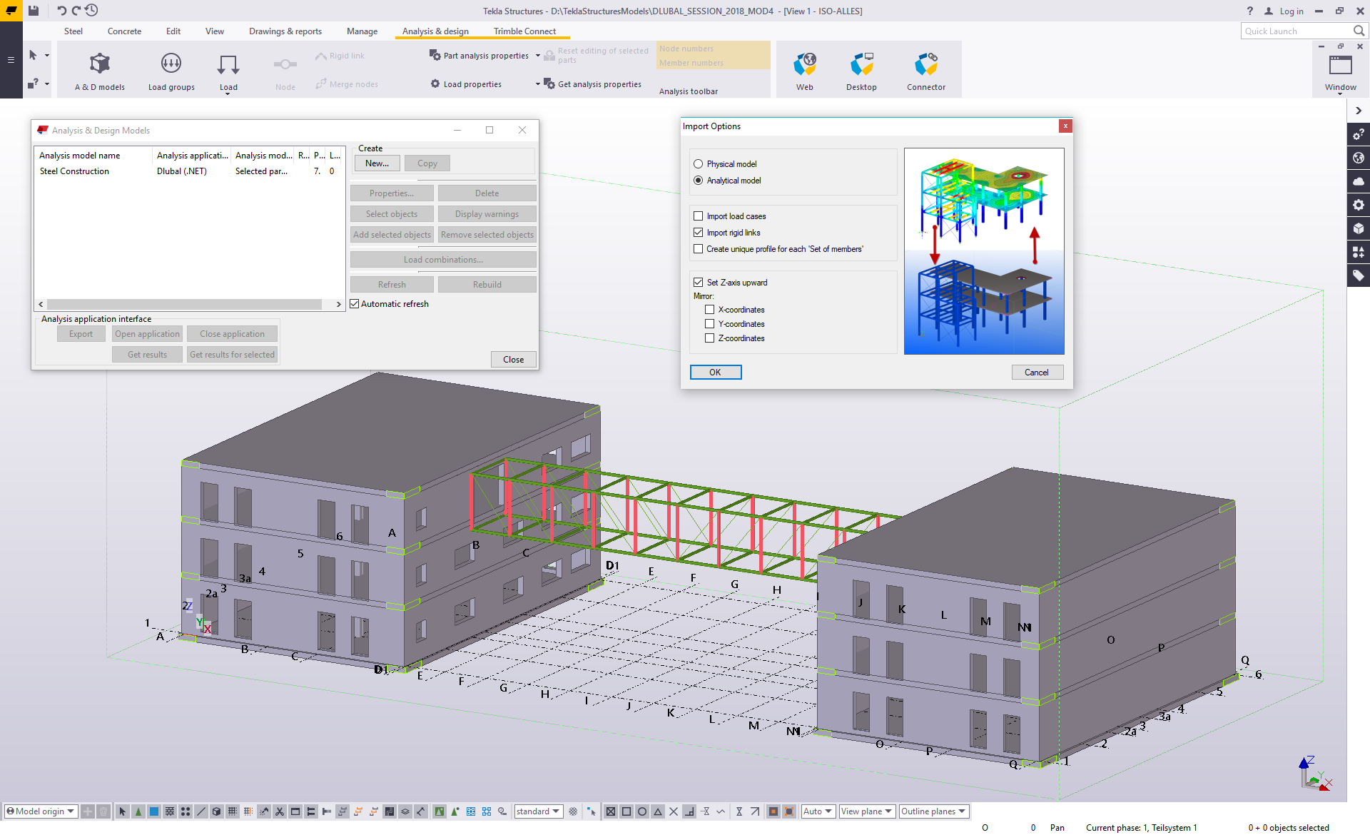 Transferencia del modelo físico de Tekla Structures a RFEM