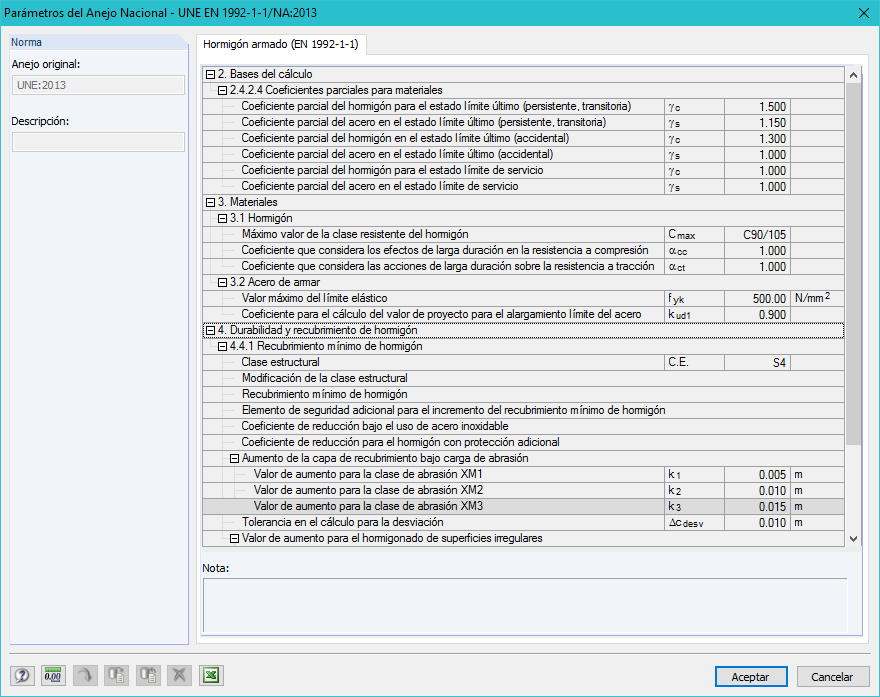 EC 2: Eurocode-Einstellungen in EC2 für RSTAB/RFEM